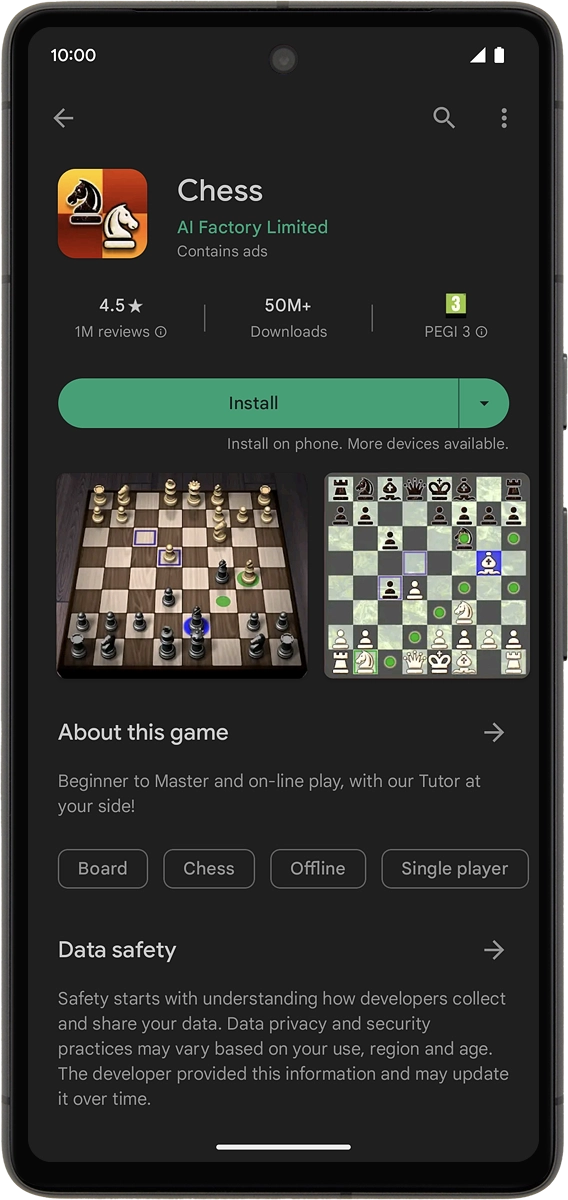 On your phone: Press Install and follow the instructions on the screen to install the app.