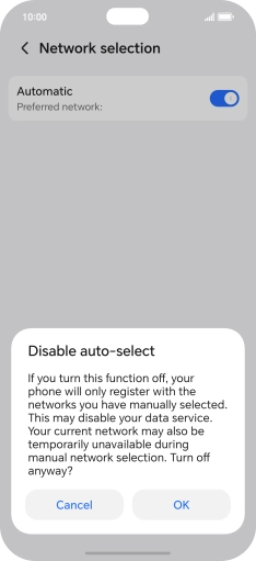 Press OK and your phone will search for networks.