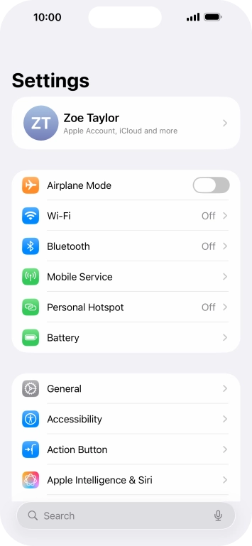 Press Personal Hotspot.