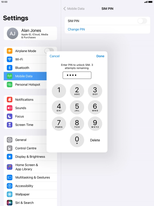 Key in your PIN and press Done. The default PIN is 1111.