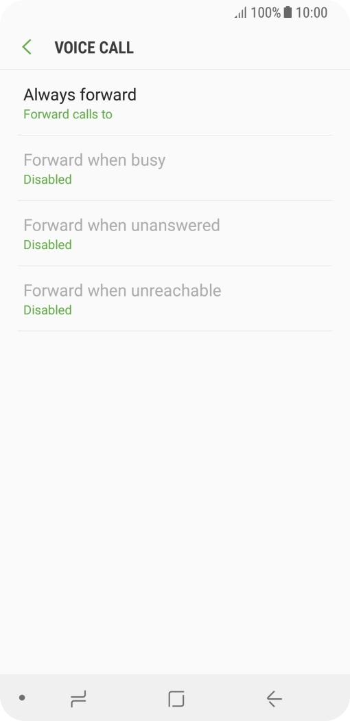 Press the required divert type.