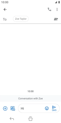 Press the send icon when you've finished your SMS.