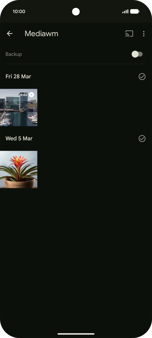 Press and hold any picture or video.
