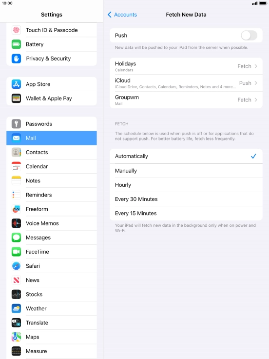 If you turn off the function, press the required setting.