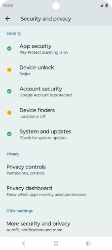 Press Device unlock.