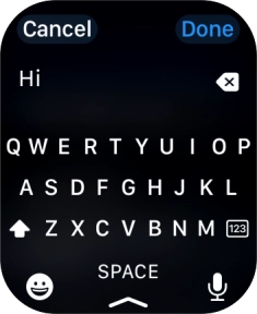 Press the microphone icon and record the message.
