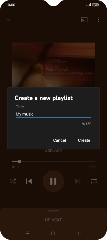 Key in a name for the playlist and press Create.