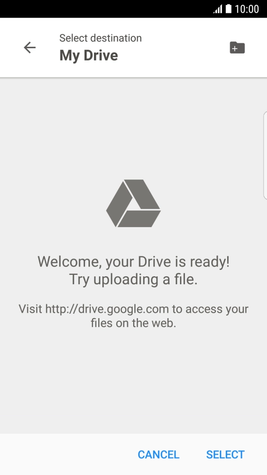 To create a new folder, press the new folder icon and follow the instructions on the screen to create a new folder.