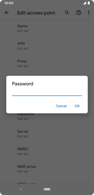 Key in secure and press OK.