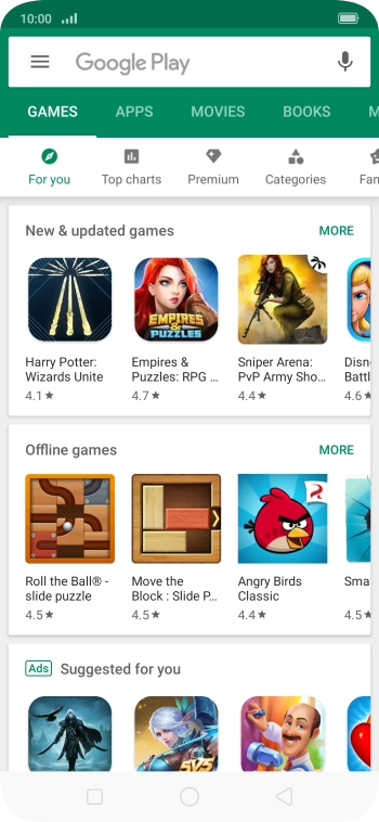 Slide your finger right starting from the left side of the screen.