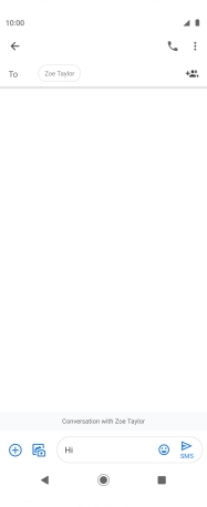 Press the send icon when you've finished your SMS.