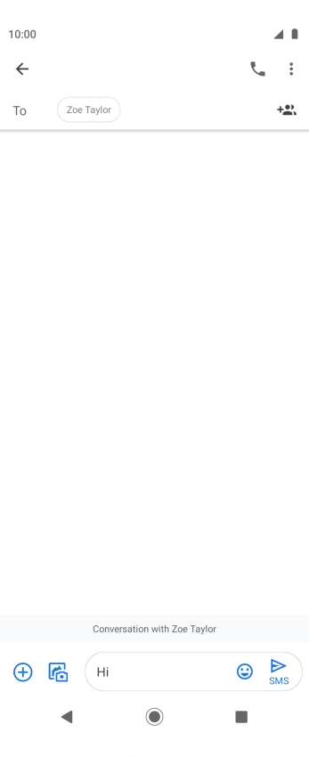 Press the send icon when you've finished your SMS.