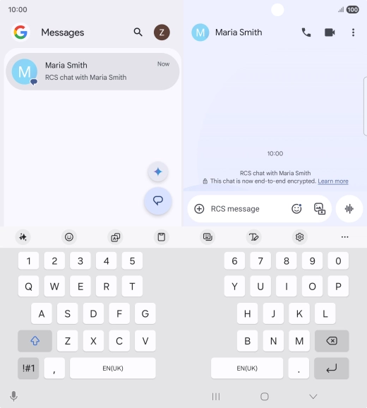 Select an existing conversation or create a new message and press the AI icon.