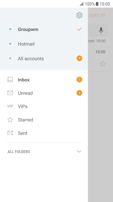 Press the required account.