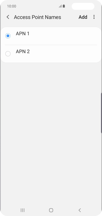 Press the field next to the data connection to activate it.