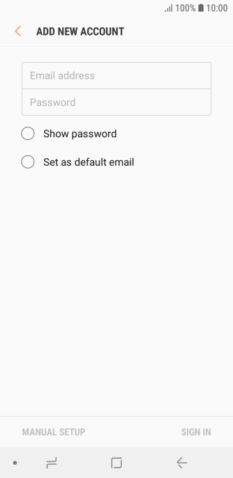 Press Email address and key in your email address.