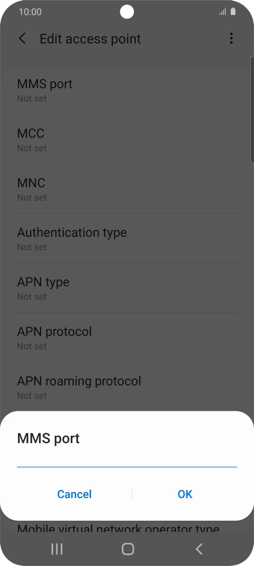 Key in 8080 and press OK.