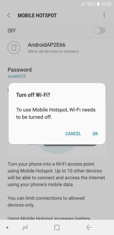 If Wi-Fi is turned on, press OK.