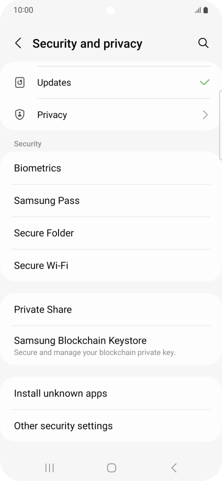 Press Other security settings.