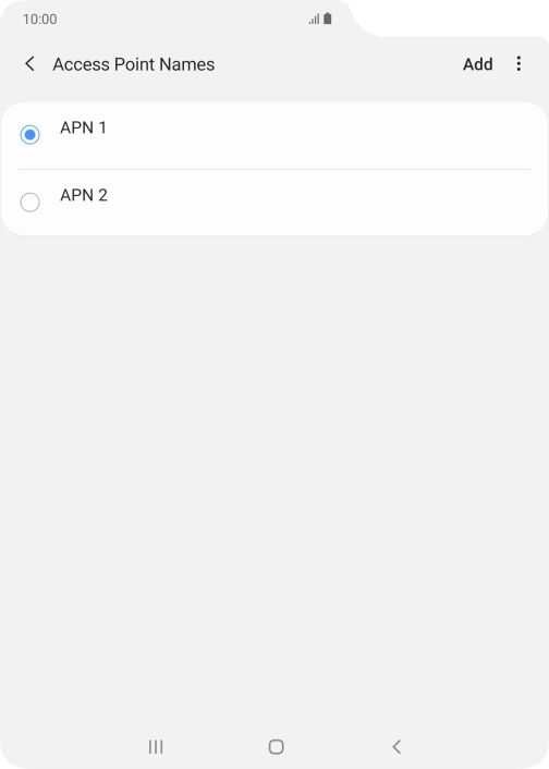 Press the field next to the data connection to activate it.