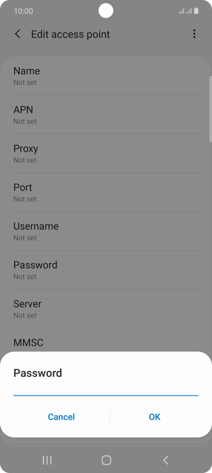 Key in secure and press OK.