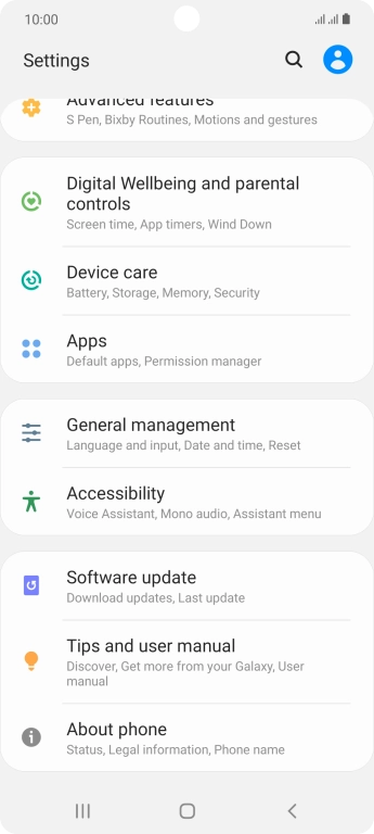 Press Software update.
