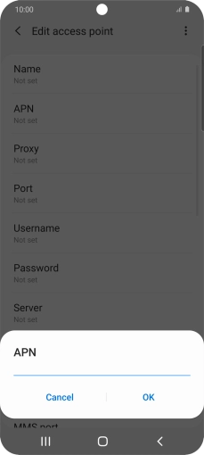 Key in everywhere and press OK.