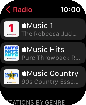 Press the required radio station.
