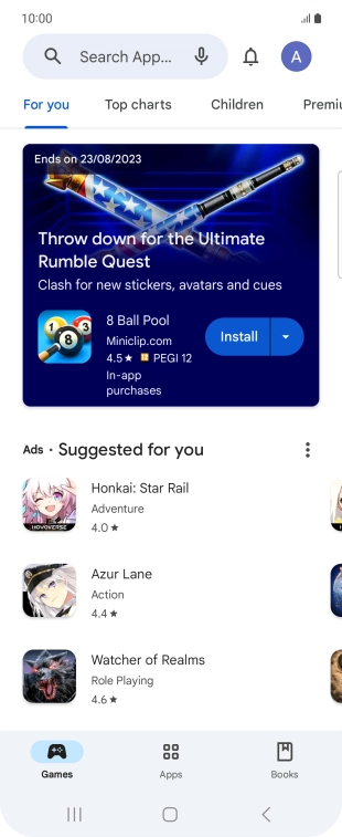 Press the profile icon.