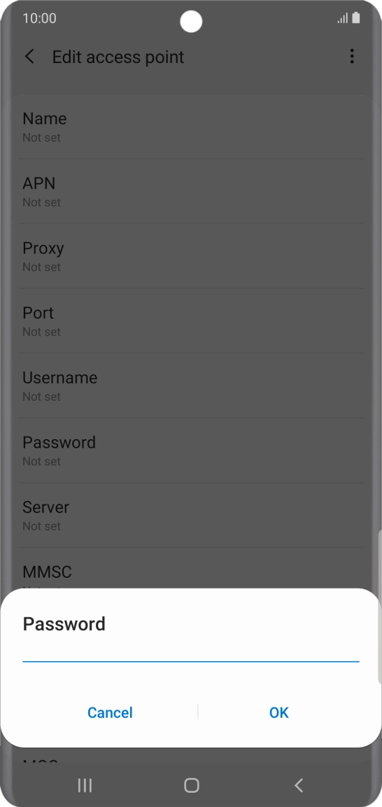 Key in secure and press OK.