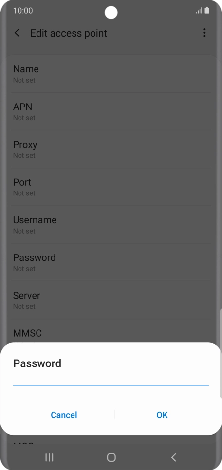Key in secure and press OK.