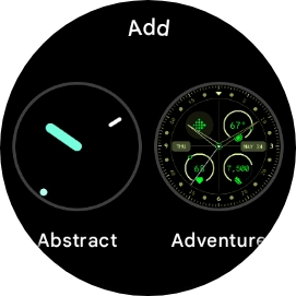 Slide your finger upwards on the screen to see the available watch faces.