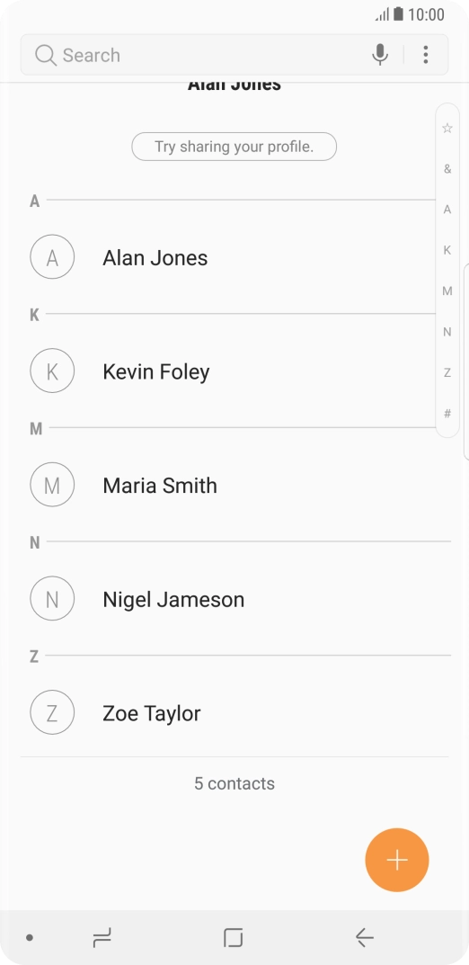 Press the new contact icon.