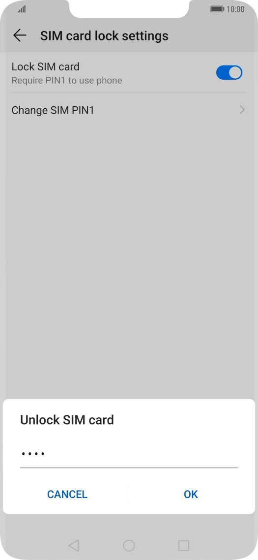 Key in your PIN and press OK. The default PIN is 1111.