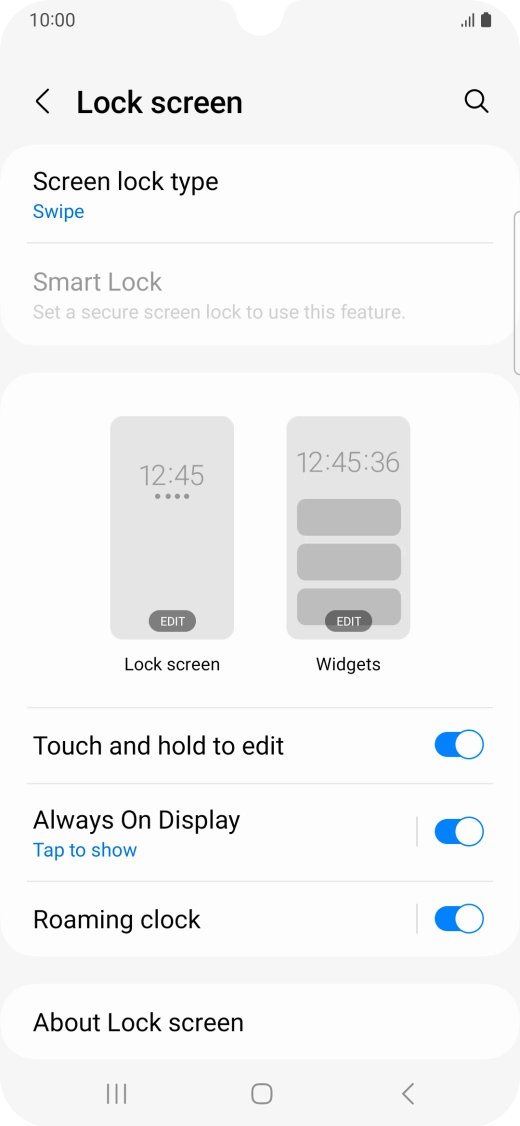 Press Screen lock type.