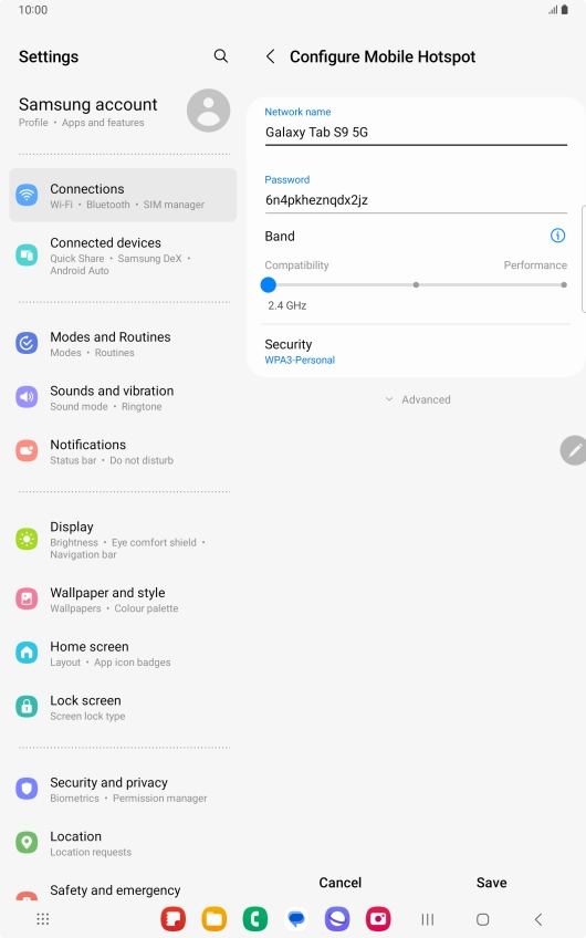 Press the field below 