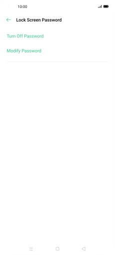 Press Turn Off Password and key in the additional phone lock code you created earlier.