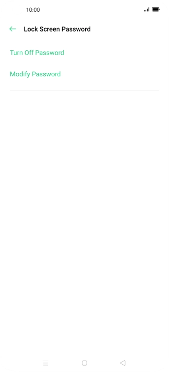 Press Turn Off Password and key in the additional phone lock code you created earlier.