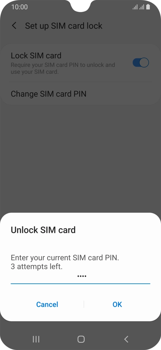 Key in your PIN and press OK. The default PIN is 1111.