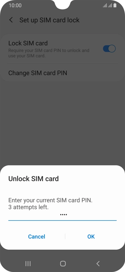 Key in your PIN and press OK. The default PIN is 1111.