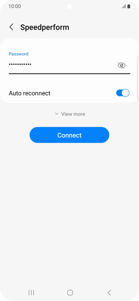 Key in the password for the Wi-Fi network and press Connect.