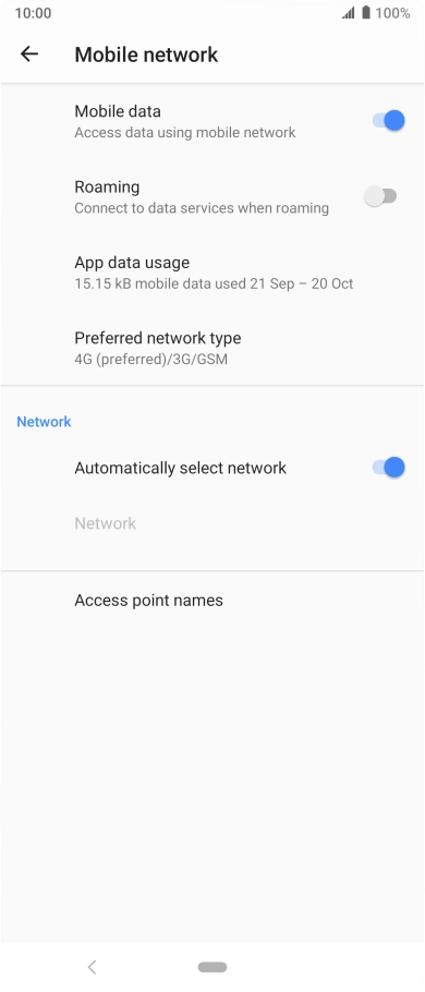 Press Preferred network type.