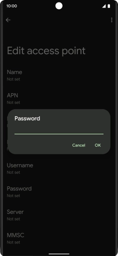 Key in secure and press OK.