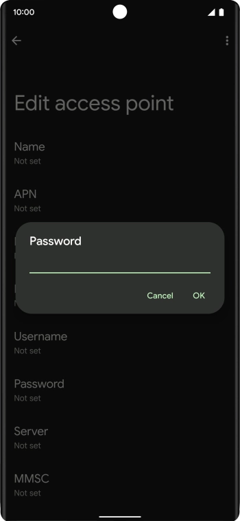 Key in secure and press OK.