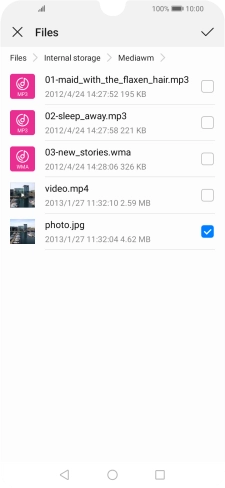 Press the confirm icon.