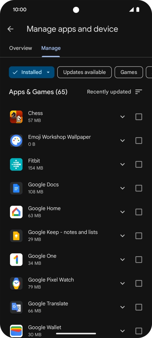 Press the required app.