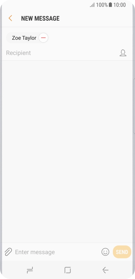 Press the text input field and write the text for your text message.