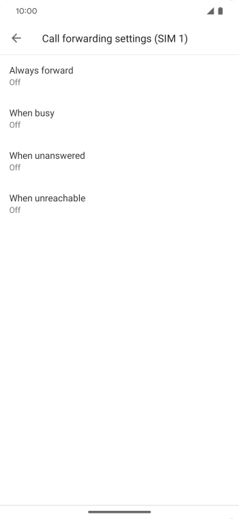 Press the required divert type.