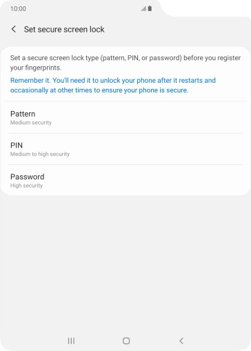 Press the required phone lock code and follow the instructions on the screen to create an additional phone lock code.
