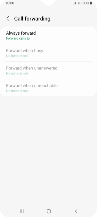 Press the required divert type.
